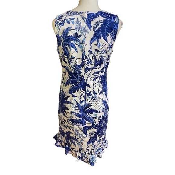 Talbots Sateen Flounce Hem Floral A-line Dress Size 6 - Picture 6 of 9